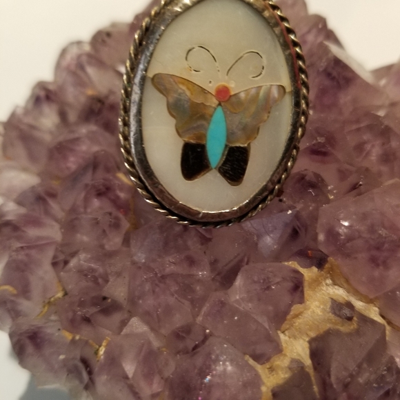 Women's turquoise  abalone ring - Picture 3 of 3